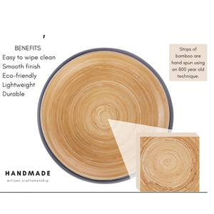 ชามไม้ไผ่ทรงกลมสีดำแบบสั่งทำชามเสิร์ฟอาหารแบบหมุนเป็นมิตรกับสิ่งแวดล้อมขายส่งจากเวียดนาม - Product Image 6