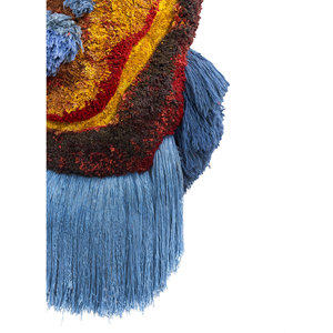 Caminantes Beige & <b>Brown</b> <b>Wool</b> & Bamboo Silk Wall Art & Tapestry Abstract Pattern for Stylish Home Decor - Product Image 3