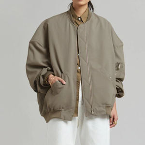 Chaqueta Bomber Extra Grande para Mujer con Estampado Personalizado / Servicio OEM a Precio de Fábrica, Chaqueta Cortavientos Impermeable Informal y Acogedora para Invierno - Product Image 2