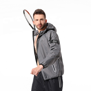 แจ็กเก็ตออกกำลังกายในยิมของผู้ชายพร้อมฮู้ดชุดซาวน่ามีฮู้ดสำหรับออกกำลังกายในบ้านกีฬาฟิตเนสเสื้อฝึกรัดเอวกระชับสัดส่วน - Product Image 2