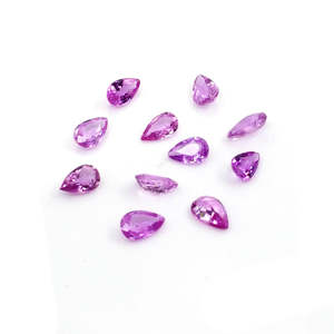 Saphirs roses naturels du Mozambique, formes poire calibrées, non traités, 3x5mm et 4x6mm, pierres précieuses rouges ovales de laboratoire, traitées thermiquement - Product Image 2