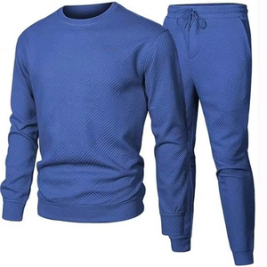 Ensemble de survêtement unisexe personnalisé OEM en coton épais respirant délavé à l'acide avec impression sérigraphiée et col rond pour homme - Product Image 3