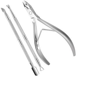 Juego de 3 pinzas de uñas de la mejor calidad profesional a la moda con empujador de cutículas y empujadores de cutículas. - Product Image 2