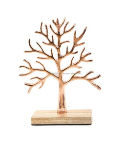 Nouveau best-seller porte-bijoux en aluminium moulé plaqué or rose porte-bijoux en formes d'arbre porte-bijoux prix de gros dernier - Product Image 1