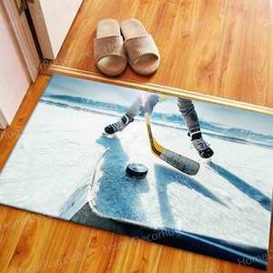 Alfombra de Hockey sobre Hielo, Alfombra Impresa para Decoración de Salón, Gimnasio y Cuarto de Hombre, Alfombra de Terciopelo de Lujo - Product Image 1