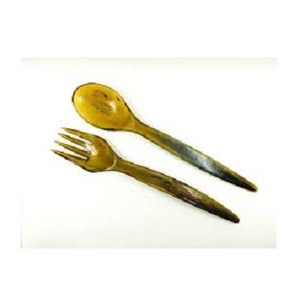 Cuillère double ton en bois de corne noire faite à la main la plus populaire avec un design élégant d'incrustation Couverts à manger uniques Cuillères de service artistiques - Product Image 5