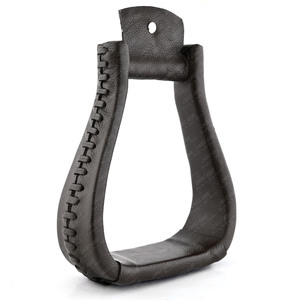 Venta caliente estribos de cuero atados a mano estribo de campana profunda Rancho montar aluminio ligero salto libre conducción cómoda - Product Image 1