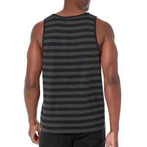 <b>Men's</b> Striped Sleeveless <b>Tank</b> <b>Top</b> O-Neck Knitted Casual Wear <b>Black</b> Gray - Product Image 3