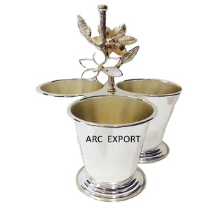 Atractivo Vintage Silver Steel Metal 3 joint Ware Diseño de lujo Silver Metal Fancy New Stylish Florero para la venta superior - Product Image 1