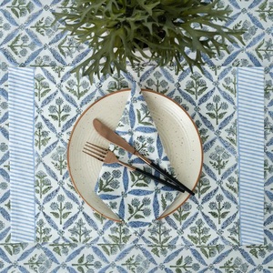 ผ้าคลุมโต๊ะทานอาหารทำจากผ้าฝ้ายลายดอกไม้ทำด้วยมือปรับแต่งสีและขนาดได้ทันสมัยทำจากเหล็กสีน้ำเงิน - Product Image 3