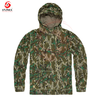 Conjunto de Uniforme Táctico Transpirable de Lona para Caza, Paintball y Actividades al Aire Libre, Sudadera con Capucha Elástica y Pantalones, Color Personalizado, Unisex