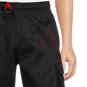 Custom Logo Solid Eco-Friendly <b>Mens</b> Street Wear Casual <b>Long</b> Drawstring Cotton Fleece <b>Shorts</b> by Hamza Apparels - Product Image 4