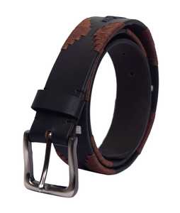 Embroidered Polo <b>Leather</b> Belt - Unisex Belt Equestrian Rider Argentinian <b>Leather</b> Polo Belt - Product Image 3