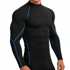 Camiseta Deportiva de Manga Larga para Hombre, Compresión, 100% Algodón, 260 Gramos, Transpirable, Elástica, Corte Regular - Product Image 1