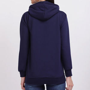 Fabricante de Sudaderas con Capucha Personalizadas de Algodón/Poliéster, Color Sólido, Forro Polar, Sudaderas Cortas para Mujer, Servicio OEM Más Vendido - Product Image 2