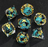 Cristal clair mignon chat tranchant résine dés mdn polyédrique Transparent dés ensemble pour jeu de rôle