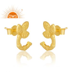 Design élégant 925 argent 18K plaqué or boucle d'oreille Design Demi bijoux fins pour les femmes cadeau pour elle - Product Image 3