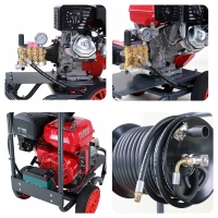 Nettoyeur de canalisations à essence 15HP 150 bars 2200 psi pour le nettoyage des tuyaux de 300 mm et le lavage des sols sur de grandes surfaces à distance