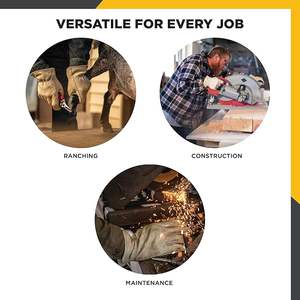 Guantes de trabajo de cuero de vaca general de destreza mejorada Guantes de seguridad para la construcción con tacto suave - Product Image 5