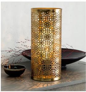 Customized Gold-Finished Metal Tea Light Votive <b>Candle</b> Pillar <b>Holder</b> Latest Etching Design for Wedding Centerpiece Decor Custom - Product Image 2
