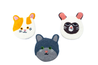 Sous-verres en feutre non tissé faits main avec motif de chat mignon, tapis absorbants, épaisseur de 1 cm, 10 cm de diamètre, toucher luxueux et doux, légers et écologiques