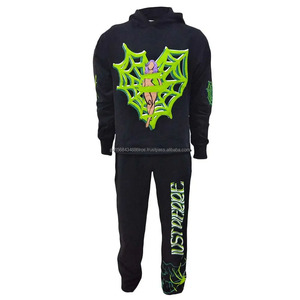 Ensemble de pantalons de survêtement à capuche avec logo personnalisé pour hommes, joggers en coton à imprimé bouffant, survêtement de sport grande taille High Street, printemps/été - Product Image 1