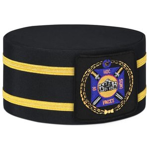 Masonic Regalia Knights Templar Commandery Crown Cap Emblema púrpura y dorado con doble trenza Masonic Crown Caps - Product Image 6