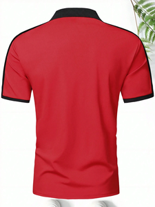 Toile solide personnalisée OEM de haute qualité pour hommes pour chemise avec logo imprimé Vêtements de golf d'été à séchage rapide de grande taille - Product Image 3