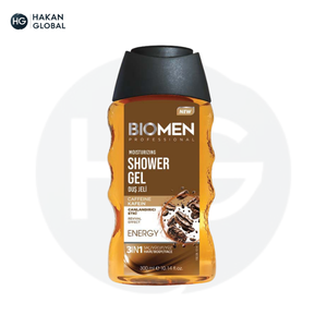 Gel douche hydratant professionnel Biomen, énergie à la caféine, 3 en 1, gel nettoyant pour cheveux, corps et visage, 300 ml - Product Image 1