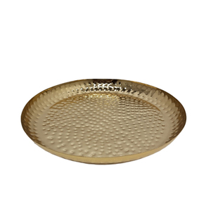 Servir plaque ronde en fer couleur or plaque décorative de taille moyenne pour la décoration de fête et de mariage en vrac personnalisé - Product Image 3