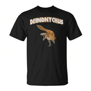 Camiseta de Dinosaurio Deinonychus para Adultos, Unisex, Manga Corta, Cuello Redondo, Impresión Digital, Promocional - Product Image 2