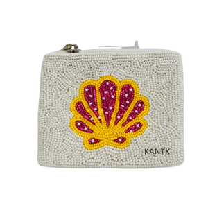 Bolsa de Cuentas Azul Vibrante con Diseño de Flor de Lis Dorada y Patrón de Puntos, Mini Bolso Casual Ecológico Hecho a Mano con Cuentas - Product Image 2