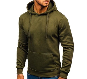 Sudaderas con Capucha Personalizadas al por Mayor de Alta Calidad, 100% Algodón, Color Verde Oliva, con Cierre, para Hombre, de Secado Rápido - Product Image 2