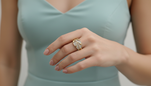 แหวนทอง 14K ประดับเพชร ลายฉลุ |   เพชรทรงบริลเลียนต์คัต 1.17 กะรัต - Product Image 6