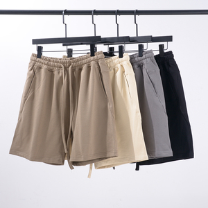 Pantalones cortos deportivos para correr de Color sólido de alta calidad para hombre, logotipo personalizado impreso, respetuoso con el medio ambiente, informal, elástico, ropa de calle, talla media - Product Image 1