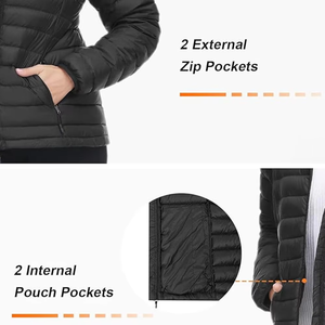 Chaqueta Acolchada con Capucha para Hombre, Abrigo Acolchado Cálido para Exteriores, Ligero, Repelente al Agua, Cortavientos, Informal, de Moda - Product Image 5