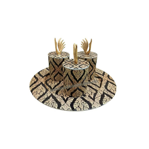 Premium Quality Hot Sale Divided <b>Serving</b> <b>Bowl</b> <b>With</b> <b>Lid</b> Printed Metal Iron Snack Jar for Parties Holiday and Gifting - Product Image 4