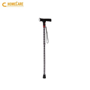 Bastón de Aluminio Ajustable y Versátil de 250 Libras con Punta de Goma, Mango en T, Linterna LED de Alta Potencia y Alarma - Product Image 2