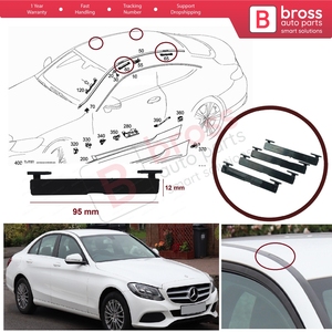 ฝาครอบช่องใส่แร็คหลังคา BSR576-1 จำนวน 4 ชิ้น ขนาด 95*12 มม. สำหรับรถยนต์ C Class W205 S205 C205 ปี 2013-2023 รุ่น 2057504100 2057504200 - Product Image 5