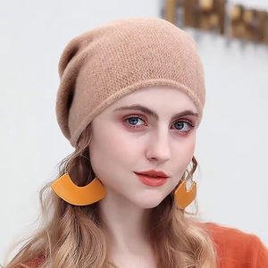 Chapeau d'hiver personnalisé pour femmes, chaud, grande circonférence de tête, temps froid, tricoté, mode, couleur unie, bonnet tricoté - Product Image 3