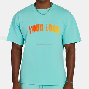 T-shirt pour homme en coton 100% personnalisé, nouvelle mode, uni, vêtements OEM avec impression de logo, coupe ample et motif uni - Product Image 1