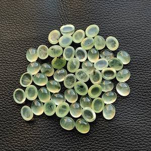 Cabochon ovale en Prehnite naturelle 3x5mm à 15x20mm pierres précieuses de Prehnite lisse pour la vente en gros de bijoux Prehnite - Product Image 3