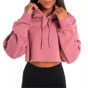 <b>Women's</b> Crop Top Fleece Hoodie Female Cotton Blank Cropped Crop Top Hoodies Pullover - Product Image 5