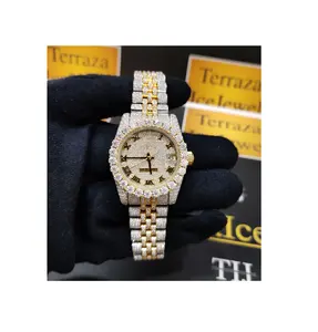 High Quality Hip Hop Men Moissanite Diamond Wrist Watch with Trendy Diamond-Studded Timepiece for Modern Luxury from India