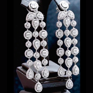 Bijoux en or 14 carats en gros, boucles d'oreilles en diamant de haute qualité, meilleurs prix en Inde, diamants de laboratoire de qualité DEF VVS, certifiés IGI - Product Image 2