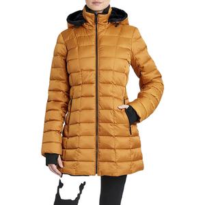 Chaqueta Impermeable 3/4 para Mujer |   Abrigo Resistente al Agua con Capucha y Ribete de Piel Sintética |   Chaqueta Acolchada de Algodón para Invierno - Product Image 1