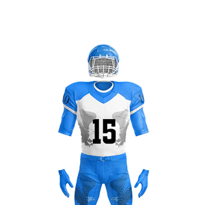 Custom Blue and White American Football Uniform Tackle <b>Will</b> American Football Jerseys - Product Image 4