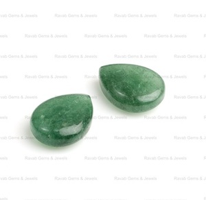 12X16มม. พลอยแอเวนจูรีนสีเขียวขัดเงาทรงลูกแพร์เรียบเนียนพลอยหลวมสำหรับทำเครื่องประดับ - Product Image 2