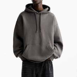 100% coton hommes sweats à capuche et sweats à manches longues Boxy Fit poids lourd blanc épais français éponge 500GSM sweats à capuche pour hommes - Product Image 1