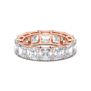 10.00 Carat E-F/VVS-VS Moissanite Asscher Cut Diamond Eternity Band <b>Ring</b> Made in 10K,14K,18K Solid Gold - Product Image 5